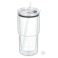 Axyaa Double-Layer Snowball Tumbler with Lid, Straw, and Pre-Drilled Hole