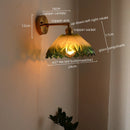 Axyaa Vintage Copper Glass Wall Sconce Indoor Bedside Light Fixture