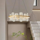 Axyaa Glass Modern Chandelier for Living, Dining & Bedroom - Interior Lighting