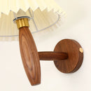 Axyaa Cream PVC LED Wall Lamps - Japanese Walnut Wood Applique Murale