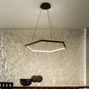 Axyaa Hexagon LED Pendant Light: Modern Minimalist Aluminium Chandelier for Living Room, Bedroom, Foyer