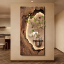 Axyaa Retro Mural Lamp with Green Plants for Entrance Hall Decoration