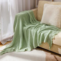 Axyaa Knitted Throw Blanket with Tassel - Summer Decor for Sofa & Bed