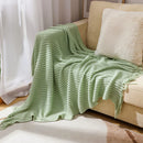 Axyaa Knitted Throw Blanket with Tassel - Summer Decor for Sofa & Bed