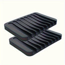 Axyaa Silicone Self Draining Soap Dish | Bathroom Soap Holder and Shower Storage Rack