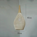Axyaa Vintage Rattan Pendant Lamps: Handmade LED Lighting for Kitchen Island, Dining Room