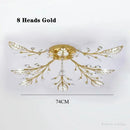 Axyaa Black Gold Leaves Crystal Ceiling Lamp | Modern Nordic LED Ceiling Light
