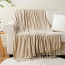 Axyaa Chenille Throw Blanket Fringe Tassels Soft Cozy Knit Sofa Christmas Decor