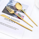 Axyaa Gold Matte Cutlery Set - 16Pcs Stainless Steel Tableware