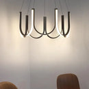 Axyaa Nordic U-Shaped LED Chandelier in Black Gold for Home Decor