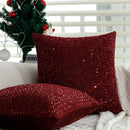 Red Gold Sequin Cushion Cover 45x45 - Axyaa High Quality Luxury Home Decoration