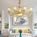 Axyaa Luxury Brass Chandelier: LED Retro Pendant Lamp for Home, Hotel, Cafe