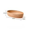 Axyaa Wooden Boat Salad Bowl for Snacks, Fruits, Sushi - Japanese Style Tableware