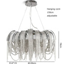 Axyaa Postmodern Tassel Chain LED Floor Lamp Gold/Silver Luxury for Living Room