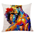 Axyaa African Women Face Print Cushion Cover - 45x45cm Home Decor Pillowcase