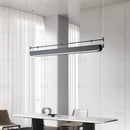 Axyaa Modern Black LED Chandelier for Office Dining Bar Kitchen Island