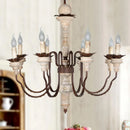 Axyaa Retro Craft Wood Chandelier for Living Room Farmhouse Church Villa Dining