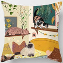 Axyaa Cat Print Square Pillowcase for Home Décor and Car Sofa, 45cm*45cm