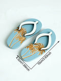 Boho Wood Palm Tree Flip-Flop by Axyaa: Tropical Style Desktop Ornament for Summer Display