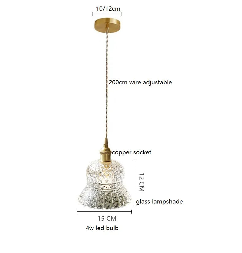 Axyaa Clear Glass LED Pendant Lights - Nordic Modern Hanging Lamp