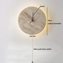 Axyaa Wabi Sabi LED Wall Lamps Yellow Travertine Stone Clock Stair Light