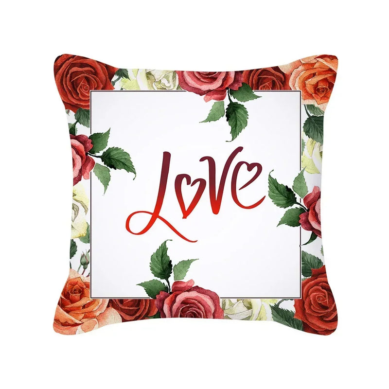 Red Geometric Pillow Case 45x45cm for Sofa, Car, Home Decor - Axyaa