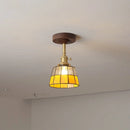 Axyaa Glass Wood LED Ceiling Lamp Nordic Living Room Light Fixtures