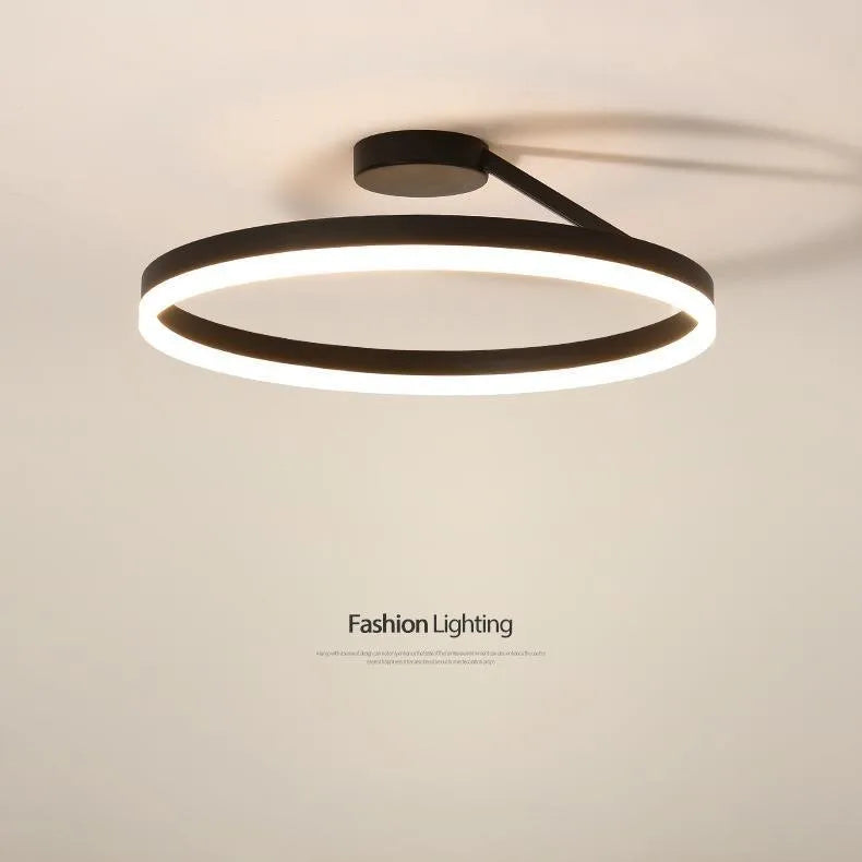 Axyaa Nordic Minimalism LED Ceiling Chandelier White Black Aluminum Lamps