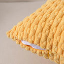 Axyaa Striped Corduroy Plush Velvet Pillowcases - 18x18 Inch Boho Cushion Cover