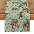 Axyaa Christmas Plant Leaves Table Runner - Festive Dining Decor