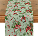 Axyaa Christmas Plant Leaves Table Runner - Festive Dining Decor