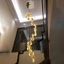 Crystal Chandelier Stair Pendant Lamp Living Room Lighting Axyaa