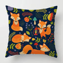 Axyaa Linen Fox Sofa Cushion Cover 50x50 Square Home Décor Pillowcase