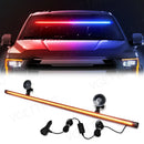 Axyaa Car Strobe Lights 96LED Flashing Windshield Bar in Red Blue Amber White Green