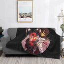 Axyaa Plush Blanket: Blitzo Stolas Animation Throw for Bed, Sofa, Couch.