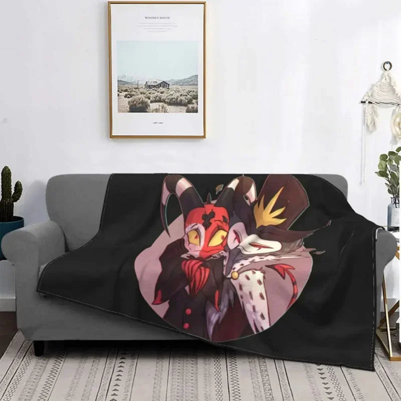 Axyaa Plush Blanket: Blitzo Stolas Animation Throw for Bed, Sofa, Couch.