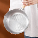 Axyaa Stainless Steel Japanese Soup Pot with Wooden Handle - Kitchen Cookware