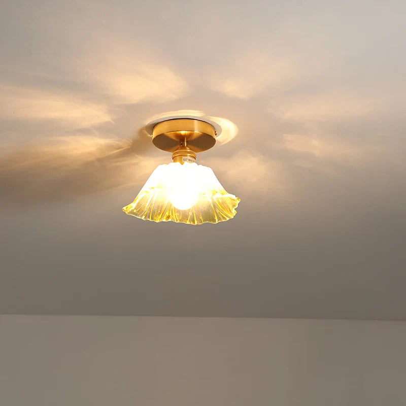 Axyaa Copper Glass LED Ceiling Light for Home Decor - Nordic Style Fixtures