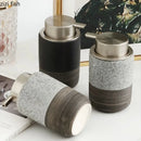 Axya Ceramic Soap & Lotion Dispenser Set - Shampoo, Hand Sanitizer, Shower Gel Bottles
