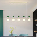 Axyaa White Glass Metal LED Chandelier: Modern Kitchen & Bedroom Pendant Lamp