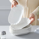 Axyaa 8-Piece 7.75" White Porcelain Dinner Plate Set