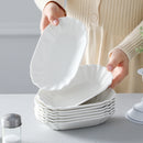 Axyaa 8-Piece 7.75" White Porcelain Breakfast Dinner Dessert Plates