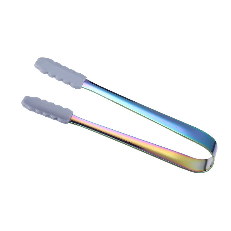 Axyaa Silicone Head Stainless Steel Food Tongs