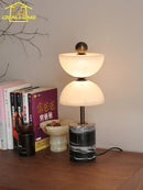 Axyaa Marble Table Lamp: Modern LED Desk Light for Home, Hotel, Study & Office