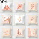 Axyaa Geometric Flower Leaves Cushion Cover - Desert Sunrise Cactus Pillowcase