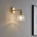Axyaa Glass Copper Wall Sconce Modern Bedside Lamp Bar Bathroom Bedroom Fixture
