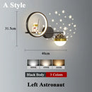 Axyaa Star Astronaut Projector Wall Light: Kids Bedroom Indoor Lighting