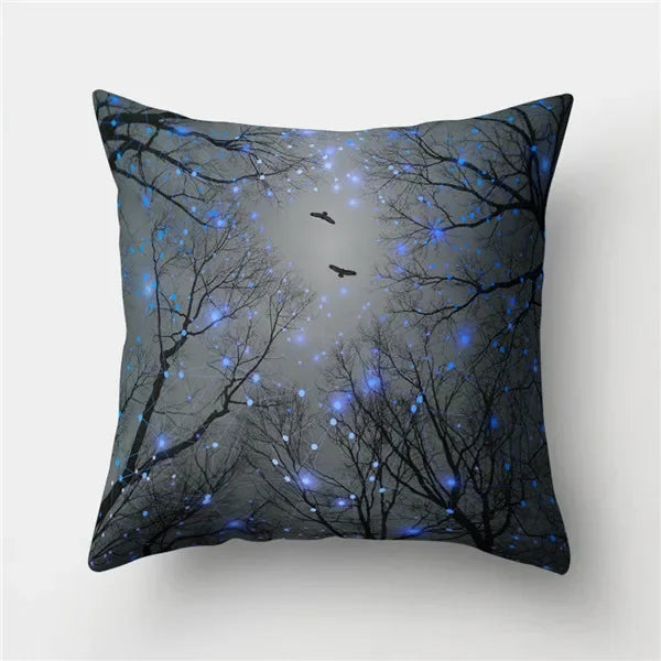 Axyaa Sky Landscape Print Polyester Pillowcase for Home Decor