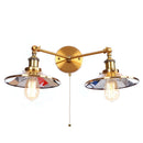 Axyaa Vintage Industrial 2-Head Wall Lights with Pull Chain Switch