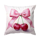 Cherry & Bowknot Pattern Pillowcase – Axyaa Decorative Cushion Cover